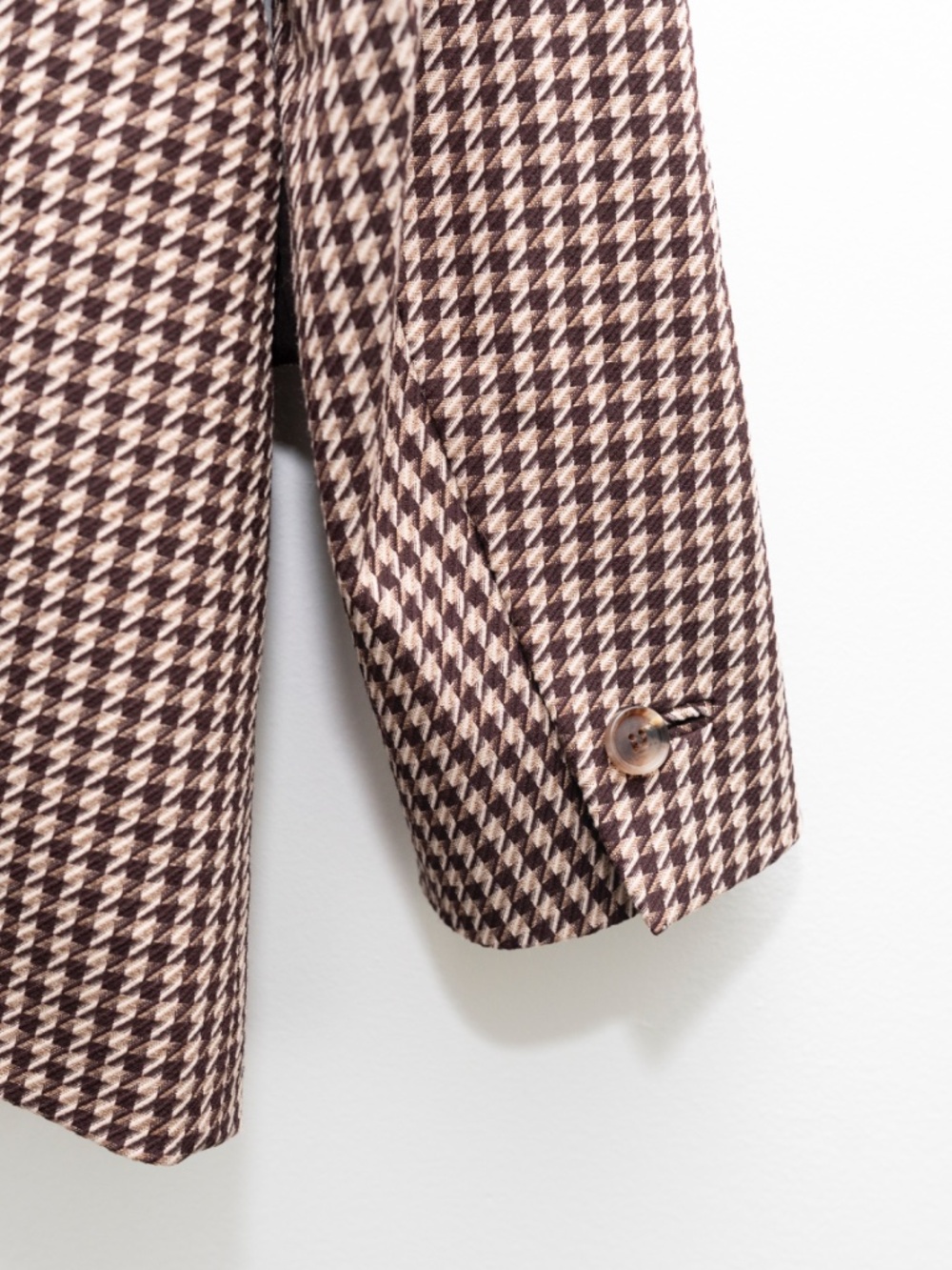 Anne Klein - Brown Houndstooth Single-Button Blazer - Picture 4 of 8